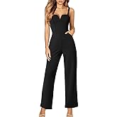 DAAWENXI Women's Casual Tank Top Sleeveless Jumpsuits Dressy Wide Leg Pants Rompers With Pockets