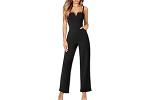 DAAWENXI Women's Casual Tank Top Sleeveless Jumpsuits Dressy Wide Leg Pants Rompers With Pockets