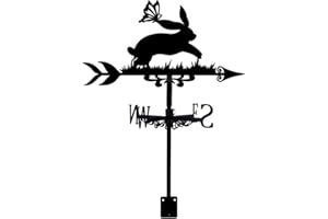 SUPERDANT Running Bunny Weather Vane for Roof Mount Rabbit Butterfly Metal Weathervane Animal Wind Direction Indicators Wind Vanes for Yard Outdoor Farm Barn Sheds Garden Patio Decoration