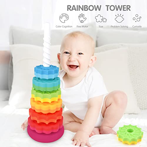 FineSource Super JoJo Stacking Rings Toy Plastic Rainbow Stacker