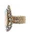 NYFASHION101 Women's Teardrop Stone Studs Fashion Stretch Ring, Aurora Borealis/Gold-Tone