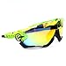 YUNYILAN 2018 Cycling Sunglasses polarized Mens Sport Glasses 3 Lens Cycling Glasses Bicycle Glasses Eyewear (Fluorescent green Black)