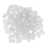 White Translucent Night Stones 100-Piece Glow-In-The-Dark Garden Walkway Luminous Landscaping Accent Pebbles