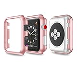 HP95(TM) New Ultra-Slim Electroplate PC Hard Case Cover for Apple Watch Series 3 38mm (Pink)
