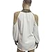 Sunward(TM) Women Long Sleeve Chiffon Off Shoulder Shirts (Large, White)