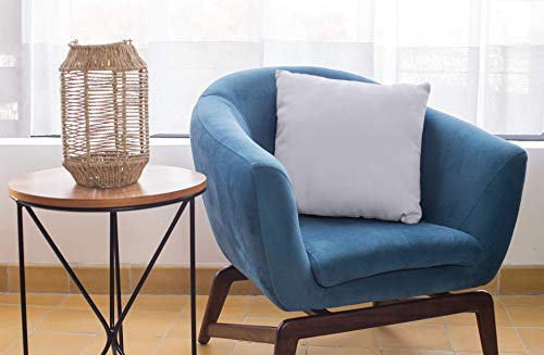 Essencea 18 by 18 Inches, Throw Pillow Cover, Color -Pure White | Solid Faux Silk European Shams Pillowcase with Hidden Zipper - Thumbnail 4