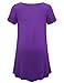 JollieLovin Women's Plus Size Tops Summer Tunic Short Sleeve Loose Fit T-Shirt to Wear with Leggings(Deep Purple,3X)