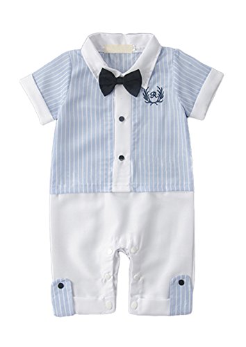 AvaCostume Baby Boys Casual Shirts Rompers with Bowtie