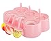 Nuovoware Ice Pop Molds, [Cavity of 6] Premium Silicone Popsicle Makers Ice Pop Makers Rectangle Ice Cream Tray Holders, Family DIY Popsicle Molds, BPA Free, Kitchen Gadget, Pink