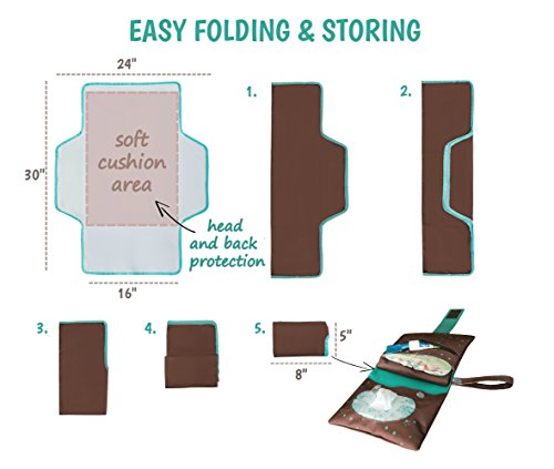 Yoleen's Portable Diaper Changing Station: Stylish Diaper Clutch with Extra Large Full Body Changing Pad suitable for Newborns and Toddlers + Drawstring Pacifier Bag+ eBook