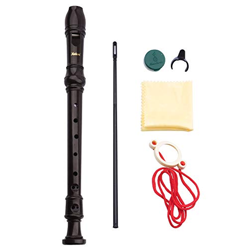 URlighting Soprano Recorder - British Style 8-Hole Soprano Descant Recorder Classroom Music Flute With Cleaning Rod & Cloth, Case Bag and Accessories for Children Kids Adult Beginner