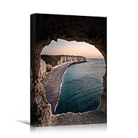 Canvas Wall Art Rocky Seas Beach Beach Blue Coastal Cool Photography Relax/Calm - 12x18 inches