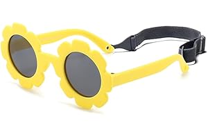 FBHLZ Baby flower Sunglasses with Strap girls polarized sunglasses Flexible Bendable Newborn UV400 Sunglasses for 0-24 months