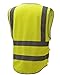 Fangfang High Visibility Safety Vest 4 Pockets Class 2 High Visibility Zipper Front Safety Vest With Reflective Strips, 2 Bonus Reflective Bands Included, Neon Yellow Meets ANSI/ISEA Standards (M)