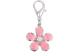 XKSRWE Bling Rhinestones Flower Charm Pendant Jewelry for Pet Dog Cat Puppy Necklace Collar Accessory
