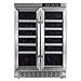EdgeStar 36 Bottle Built-In Dual Zone French Door Wine Cooler - Black/Stainless Steel