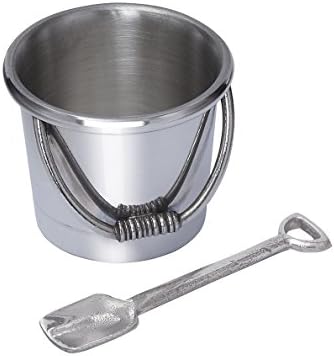Wentworth Pewter - Bucket and Spade Pewter Egg Cup and Spoon, Baby Gift, Keepsake
