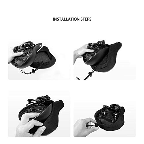 Liobaba Thick Cycling Bicycle EVA Pad Seat Saddle Cover Soft Bike Cushion Pad with Anti-Slipping Lining with Adjustable Drawstring