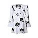 Mandystore Womens Off Shoulder Dress Floral Printed Long Sleeve Beach Dress with Belt (L, Black)