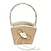 GuiHe 2PCS Burlap Double Heart Wedding Flower Girl Basket with Bowknot for Vintage Rustic Wedding Ceremony