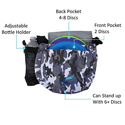 Kestrel Disc Golf Bag | Fits 6-10 Discs + Bottle | for Beginner and Advanced Disc Golf Players | Extremely Durable Canvas | Disc Golf Bag Set | Frisbee Golf Bag (Green & Gray Camo 2 Pack)
