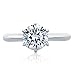 Sterling Silver Round 1.5ct CZ 6 prong Classic Solitaire Wedding Engagement Ring 7.5MM (Size 5 to 10)