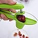 ILamourCar 1 Pack Cherry Pitter, Portable Cherry Core Remover Tool with Food-Grade Silicone Cup, Space-Saving Lock Design and Lengthened Splatter Shield(Green)