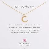 Dogeared Women's Light Up the Sky Thin Crescent Moon Necklace Gold Dipped One Size