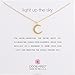 Dogeared Women's Light Up the Sky Thin Crescent Moon Necklace Gold Dipped One Size