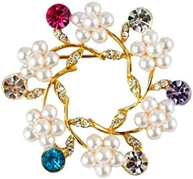 Diamond and Pearl cluster Saree Pins Blazer Costume Brooches