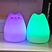 AKDSteel LED Kids Night Light Rechargeable Multicolor Portable USB Port Silicone Soft Baby Nursery Lamp with Warm White and 7-Color Breathing Dual Light Modes for Baby Children Adults Bedroom