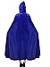 Womens Velvet Hooded Cloak Costumes Halloween Wizard Hooded Party Cape (Blue)