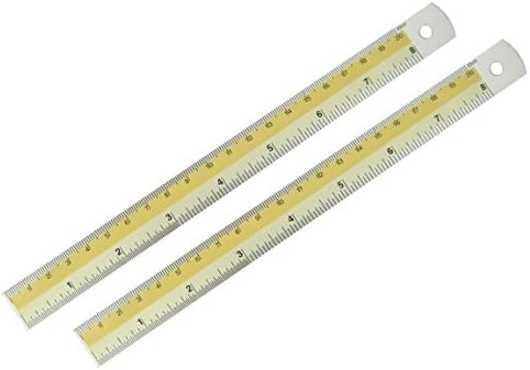 BUMOS Aluminum Ruler 8 inch Assorted Colors 2 Pcs (Cream), OR6