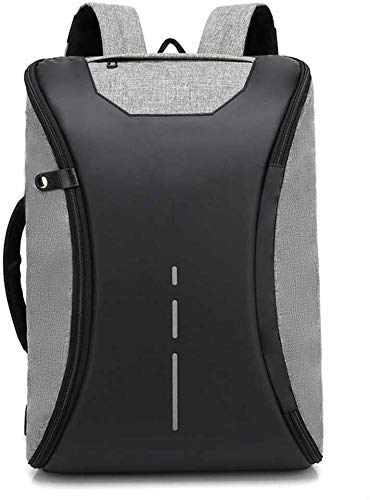 Anti Theft Back Pack Nylon 360 Degree Open Smart Anti Theft Waterproof 30 Ltrs Laptop Backpack with Inbuilt USB Charging Port Powered by Lucrane (Grey)