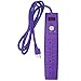 Office + Style 6 Outlet Surge Protector with Dual USB Ports and 6 Ft Cord, Purple