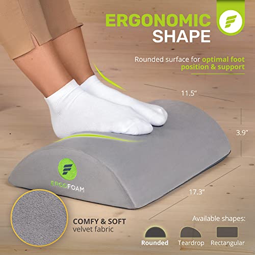ErgoFoam Ergonomic Foot Rest Under Desk Premium Velvet Soft Foam