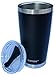Double Wall Vacuum Insulated Stainless Steel Tumbler with Splash Proof Lid (20 oz, Midnight Black)