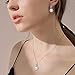 EleQueen 925 Sterling Silver CZ AAA Button Cream Freshwater Cultured Pearl Bridal Jewelry Necklace Earrings Set Ivory for Women,Gift for Valentine's Mother's Day Christmas