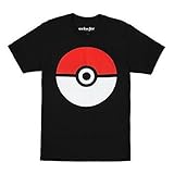 Pokemon Poke Ball Adult Black T-Shirt (Adult Large)
