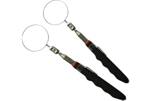 BETTERSTAR Telescoping Inspection Mirror Round Mirror Handle Tools Inspection Tool for Check The Condition of The Vehicle, Observe The Eyelashes, Mouth and Other Small Parts (Inspection mirror 2PCS)