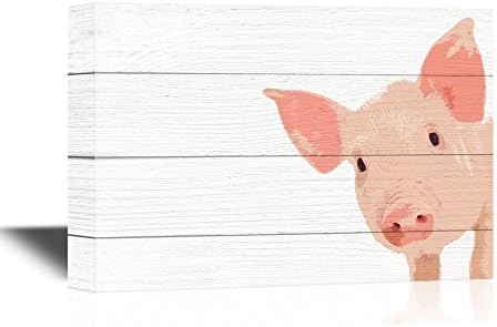 wall26 Canvas Print Wall Art Comic Book Graffiti Style Pig Portrait Animals Wildlife Illustrations Realism Rustic Scenic Nature Chic Colorful for Living Room, Bedroom, Office - 16"x24"
