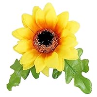 Patiky Wrist Flower, Wrist Corsage Hand Flowers Decor for Wedding Bridal Prom Party Accessories PS05 (Sunflower Brooch)