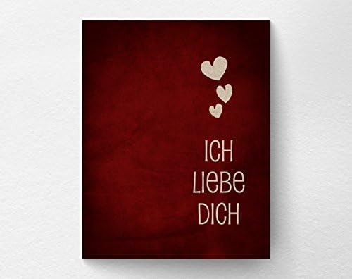 Ich Liebe Dich I Love You Print German Valentines Day Gift Wall Art Decor Anniversary Gift Inspirational Print Gift for Girlfriend or Boyfriend, 8x10 Print