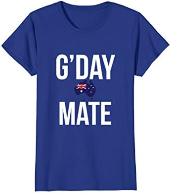 Womens G'Day Mate Tee Down Under Australia T-Shirt - Aussie Tee Medium Royal Blue