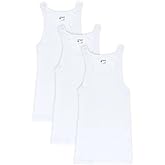 Papi Men's 3-Pack Cotton Square Neck Tank Top – Soft Touch – Breathable & Lightweight – Retains Color Brilliance – Classic Fit – Everyday Wear – White, X-Large