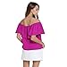 EOVVIO Women's Summer Ruffles Off Shoulder Chiffon Tops Blouse (XXL, Purple)