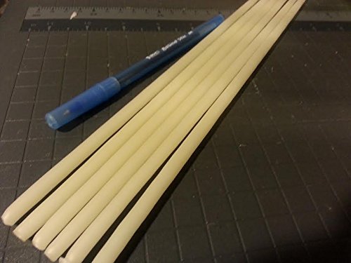 12" Long 100% Beeswax Candles 1/4" Thick Creamy Color 12 Candles