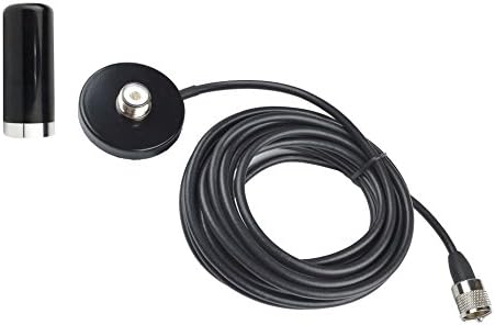 Dual Band 136-174 &amp; 400-470 MHz 50 Watts 2.15/3dBi Car Radio Mobile Station Low Profile 3.5 Inch Phantom Antenna SL16 with Black UHF PL-259 2" Magnet Mount