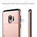SAMONPOW Wallet Cover for Galaxy S9 Case Hybrid S9 Wallet Case Card Holder Shell Heavy Duty Protection Shockproof Anti Scratch Soft Rubber Bumper Cover Case for Samsung Galaxy S9 Rose Gold