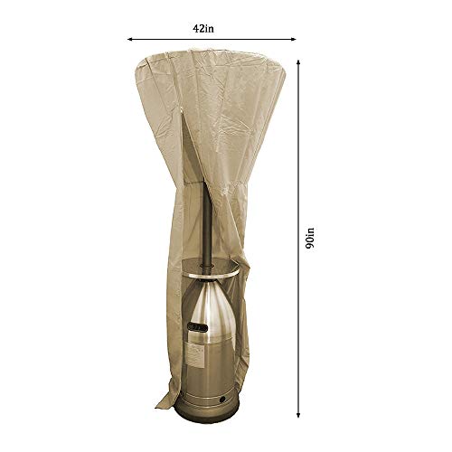 Windyus Patio Heater Cover Courtyard Fireplace Cover with Zipper Heavy Duty Waterproof UV Resistant Anti-dust Cover for Pyramid Torch Patio Heaters Protectors